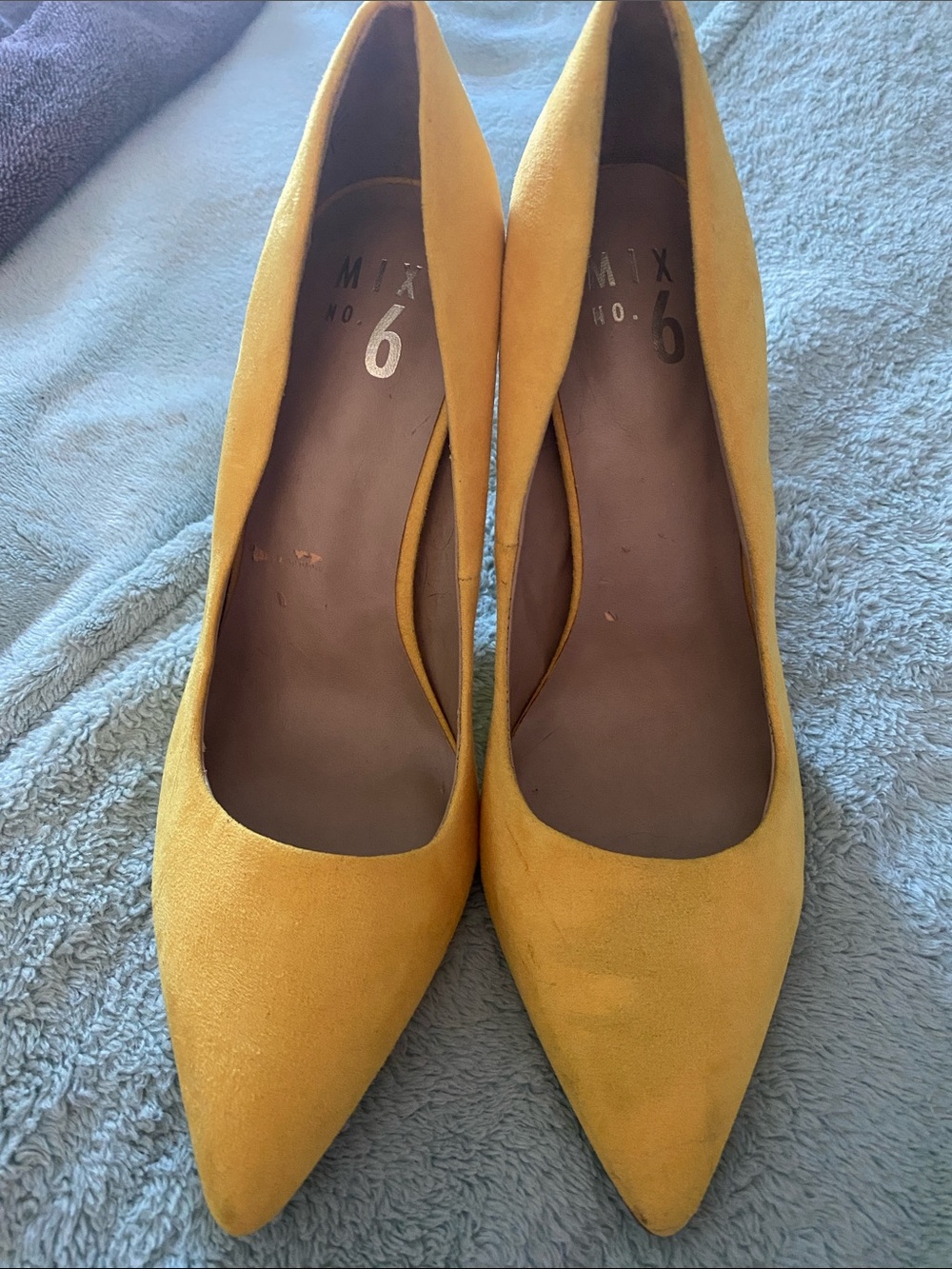 Mix No. 6 Yellow Suede Pointed-Toe Pumps